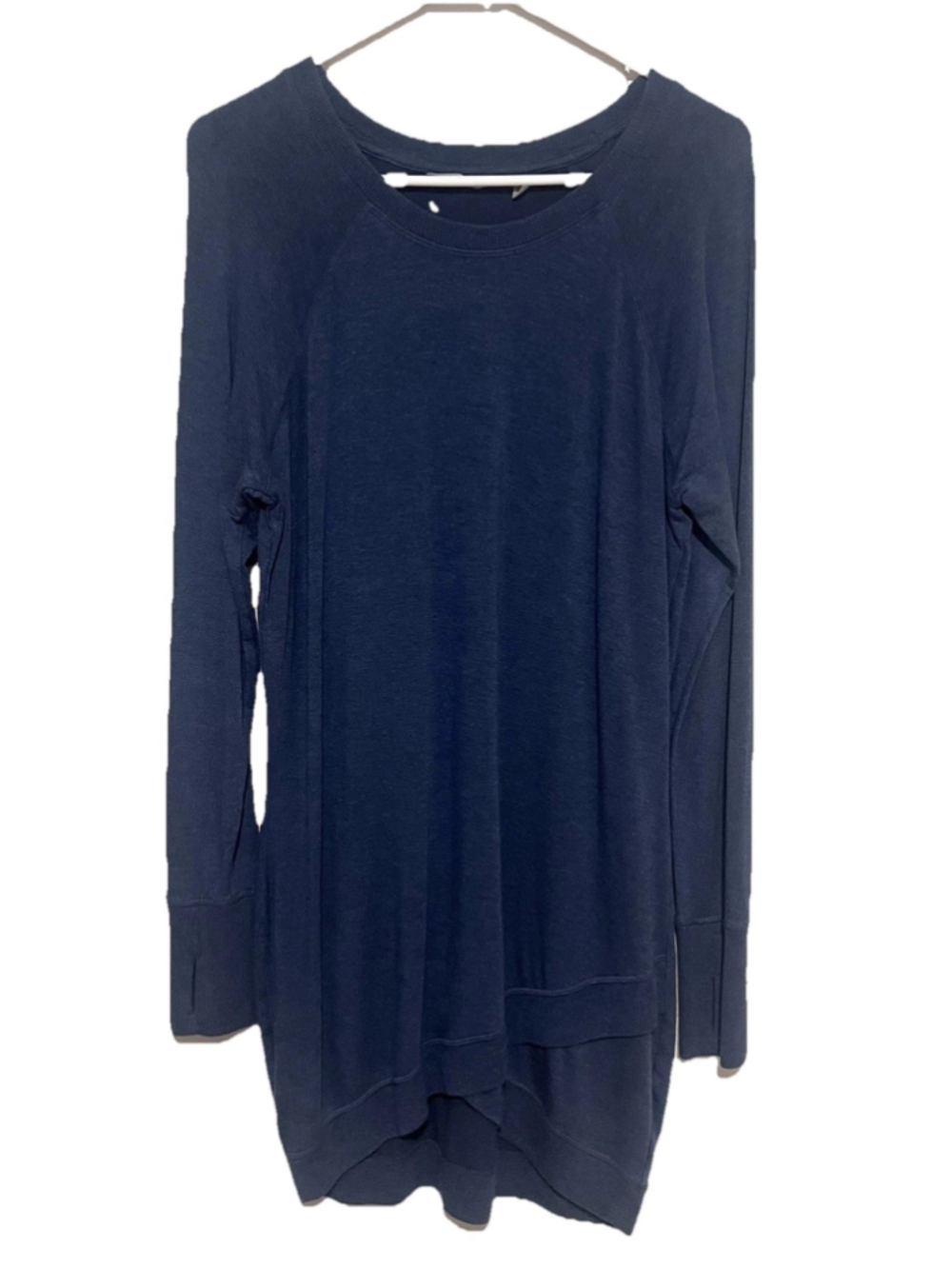 Athleta Criss Cross Hem Tunic Dress Women’s Medium Petite Blue Active Sweatshirt